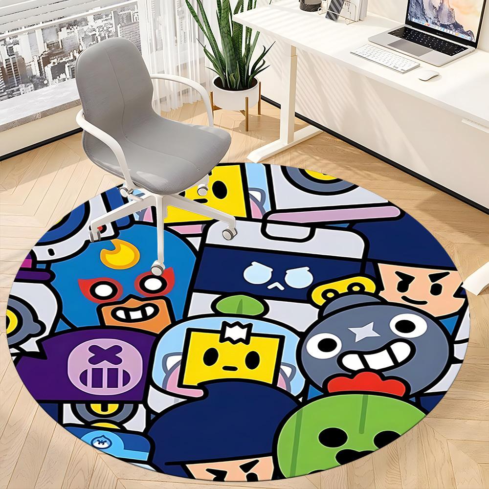 1pc Robot Toy Office Round Area Rug, Indoor Mat Suitable ForOffice, Under Office Chairs Bedroom Living Room Home Decor, Room Deco,  N40