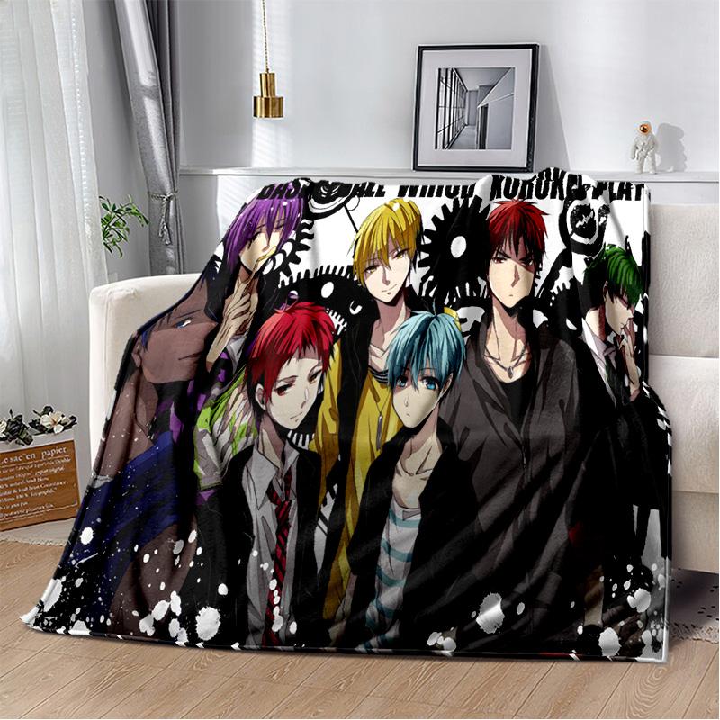 Anime Kuroko's Basketball Cartoon Blanket,Soft Throw Blanket for Home Bedroom Bed Sofa Picnic Travel Office Cover Blanket Kids