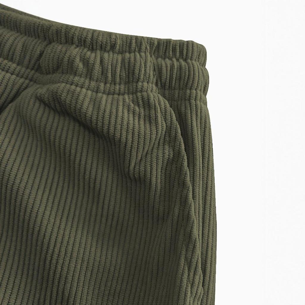 European Men's Corduroy Loose-Fit Casual Pants - Comfortable Autumn Trousers with Logo