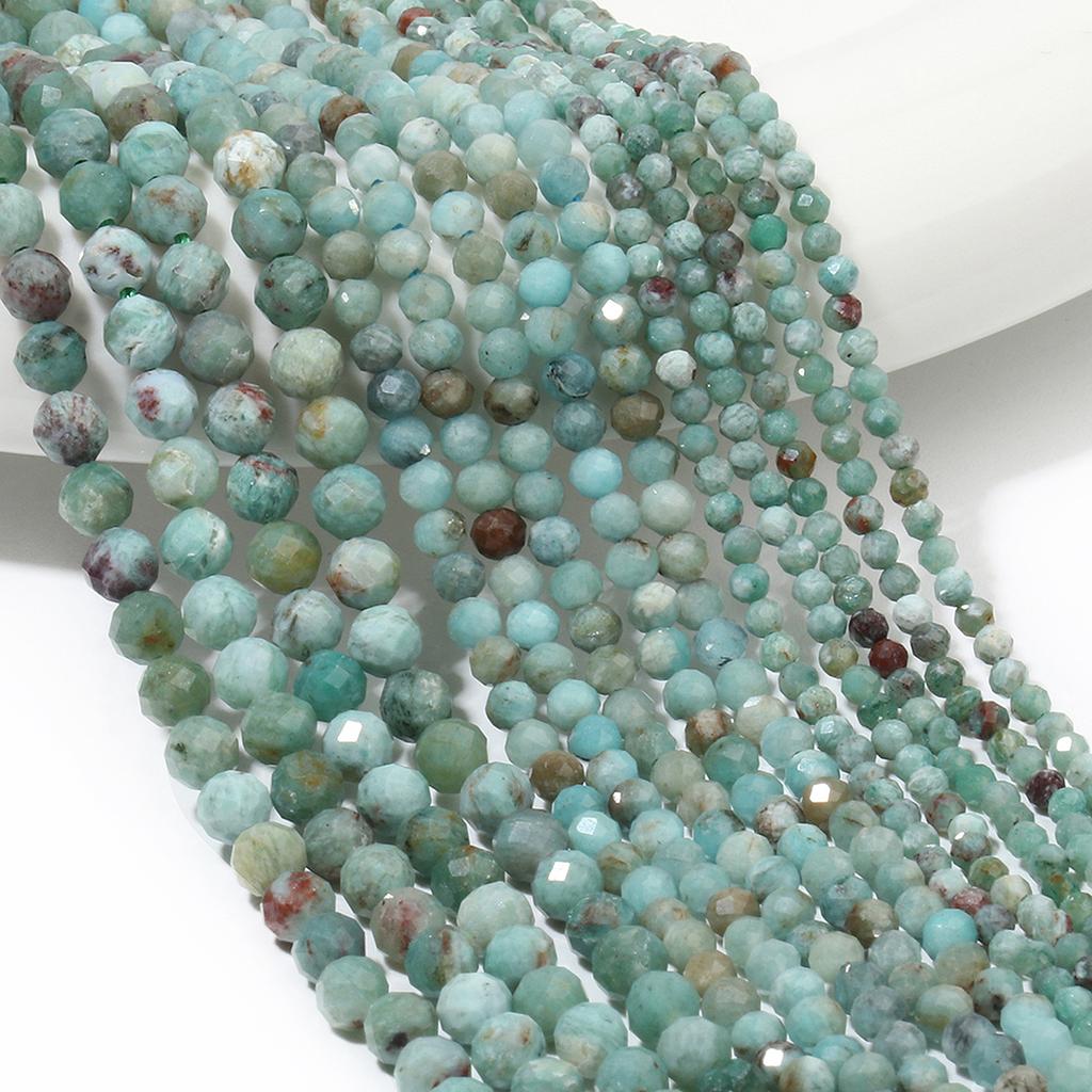 Fynchenite Natural Stone Gems Beads Faceted 2mm 3mm 4mm Round Loose Spacer Beads for Jewelry Making Diy Bracelet Accessories