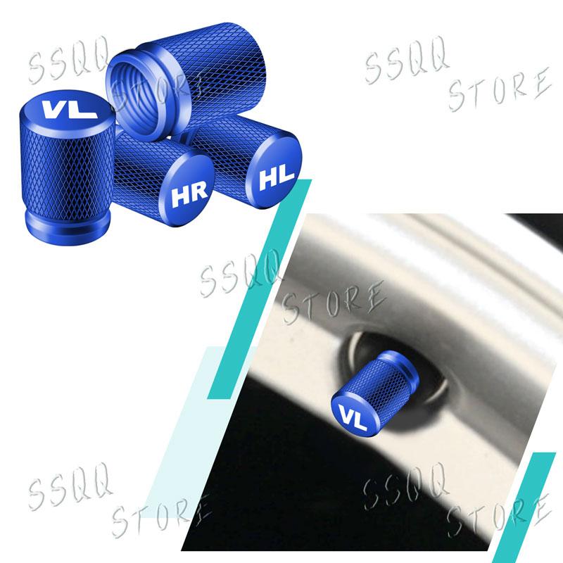 4 Stück VR VL HL HR Emblem Universelle Auto Rad Reifen Ventilschaftkappen Staubschutz Metall Reifen Rad Schaft Luftventil Kappe Auto Zubehör