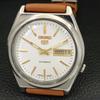 JAPAN VINTAGE SEIKO 5 AUTOMATIC 7009A MENS WHITE COLOR DIAL WATCH a702637-1 R209-a702637