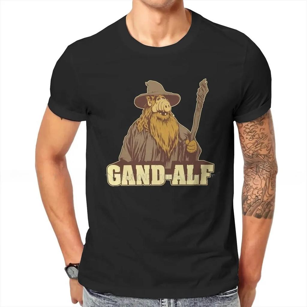 Gand ALF Animated Series Tops Graphic Crewneck Short Sleeve Man Women T-shirt 100% Cotton Gift Men Clothes Casual Unisex Tshirt