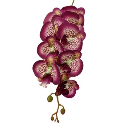 5 Piezas Flores de Seda Flores de Orquídea Mariposa de Látex 9 Cabezas Tacto Real Orquídea Phalaenopsis Artificial para Decoración Floral del Hogar