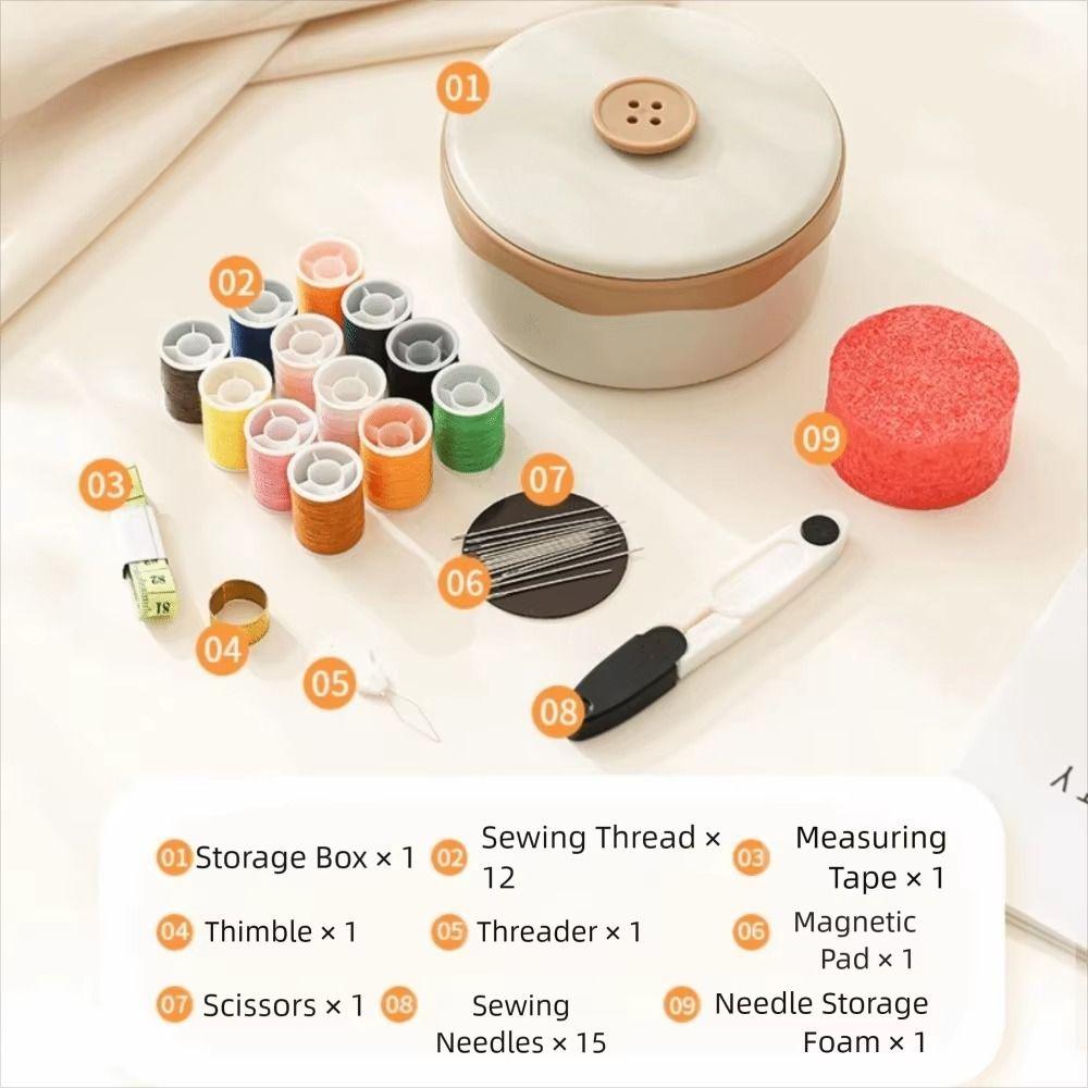 Portable DIY Sewing Box Set Magnetic Threads Needle Thread Box Double Layer Multifunctional Hand Sewing Tool Kit DIY Craft