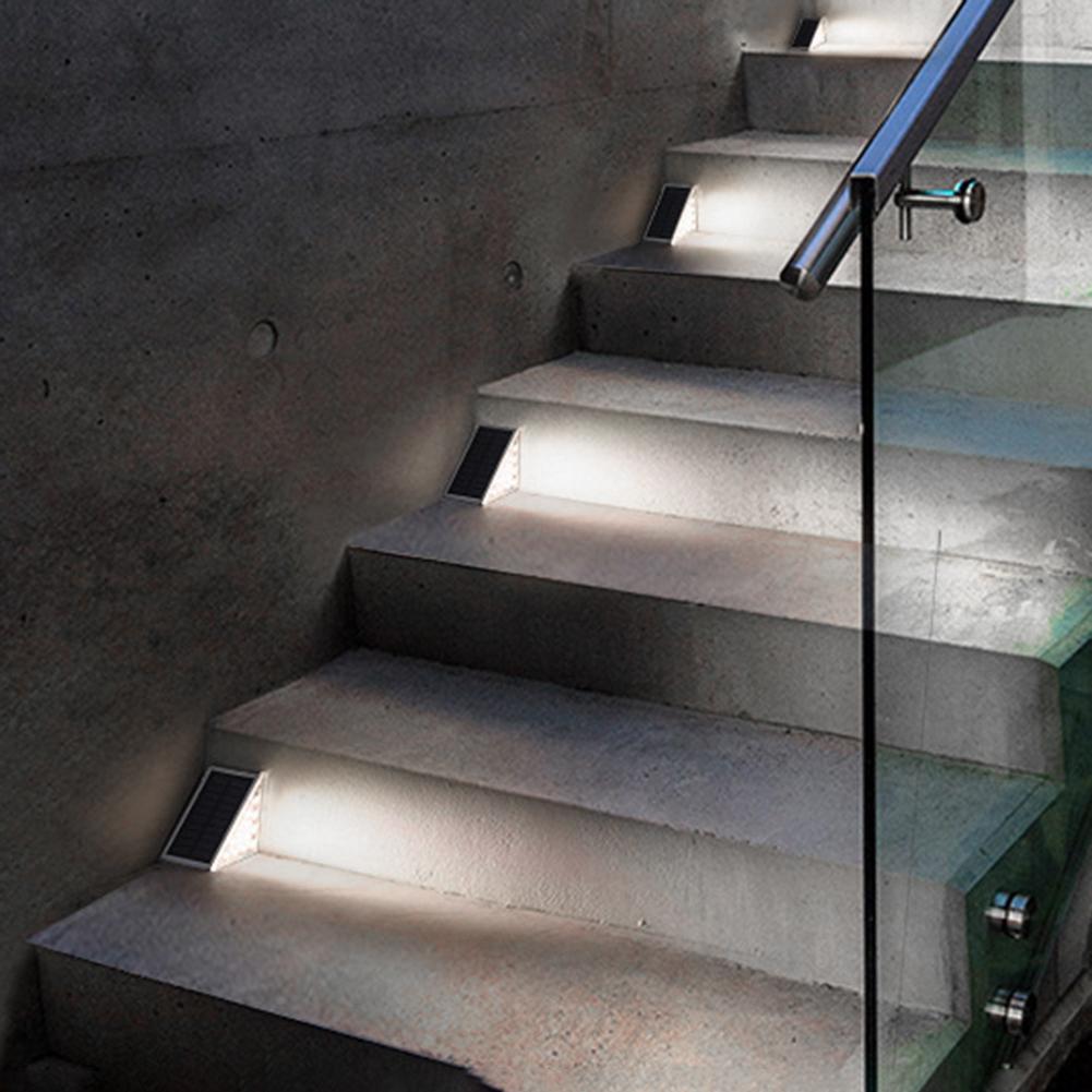 2 Pack Solar Landscape Light Ip67 Waterproof Stair Step Paver Lamp White/warm White/rgb Color for Outdoor Garden Courtyard Decor