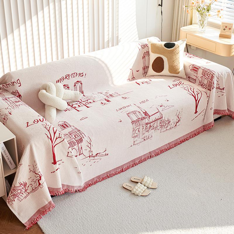 Vysoce kvalitní potah na pohovku ve stylu INS, látkový, žinylkový, proti poškrábání, univerzální potah all-inclusive, univerzální podložka pro čtyři roční období