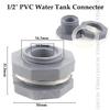 1PCS PVC 1/2"3/4"1"Water Tank Connector Drain Pipe Accessories Aquarium Joints Water Pipe Fittings Thread Adaptor Tank Bulkhead