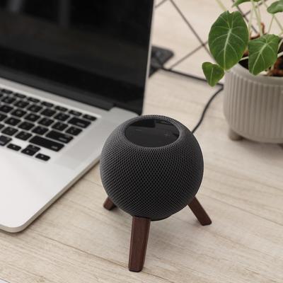 Kovový dřevěný stolní stojánek držák pro Homepod Mini reproduktory kompatibilní s Bluetooth protiskluzová základna se silikonovými podložkami