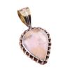 Natural Pink Opal Gemstone 925 Solid Sterling Silver Two Tone Pendant 1.25" P1L06