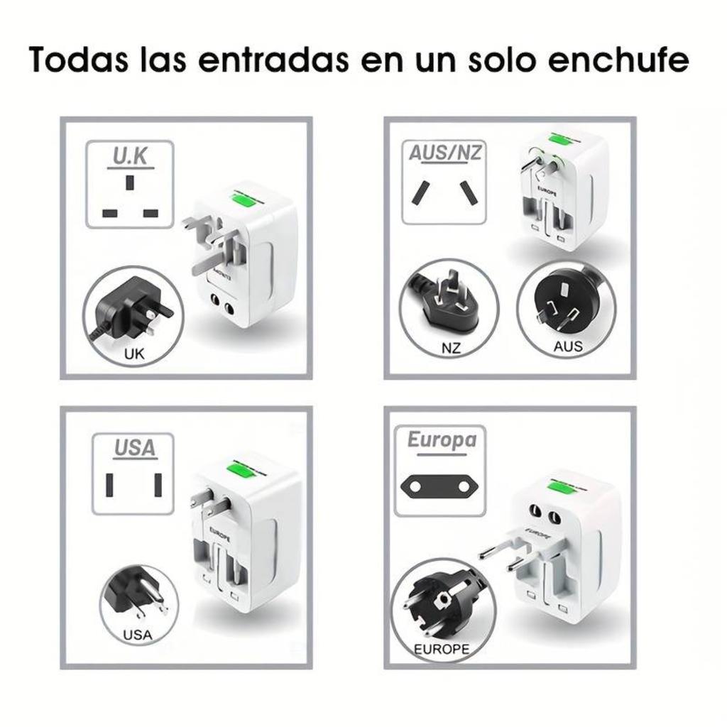 Travel Adapter  Connect to Europe, Japan, China, Canada, , EU & UK with Just 1pc