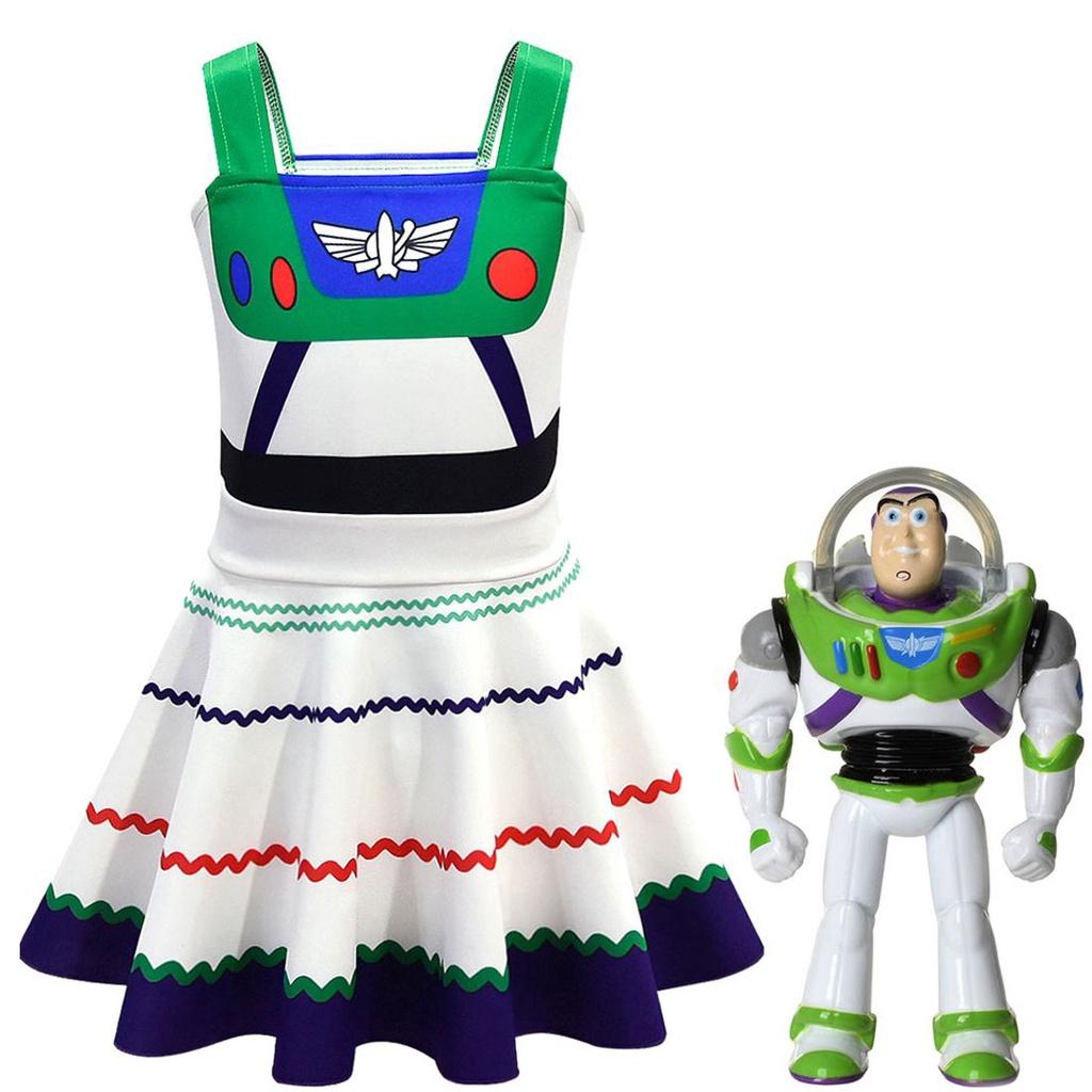 Adorable Toy Story 4 Buzz Lightyear Girl Dress For Halloween Party Or Playtime