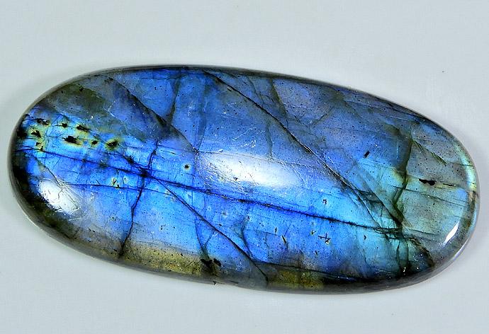 27X61X06MM Natural Peacock Blue Labradorite Oval Cabochon Loose Gemstone BK-29