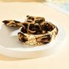 European and American Vintage Leopard Print Silk Scarf Open Bangle for Women Fashionable Colorful Pattern Cuff Bracelet Jewelry