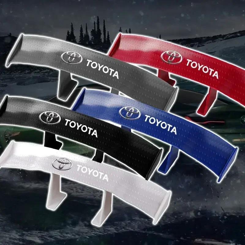 1Pcs Carbon Fiber Car Mini Rear Spoiler Mini Small Wing Model Decoration For Toyota TRD RAV4 Avensis Yaris Levin Reiz Crown Vios