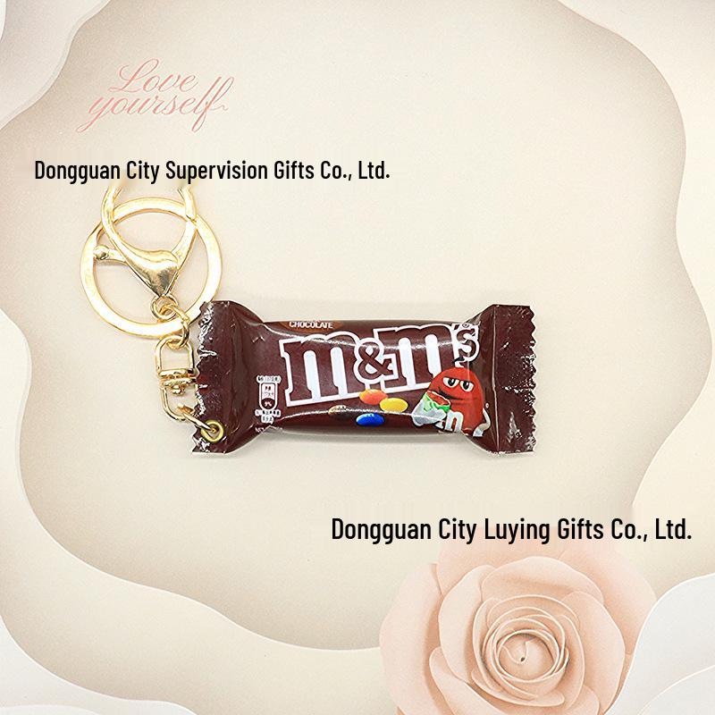 Colorful M&M Chocolate Candy Keychain & Snickers Pendant Claw Machine Gift