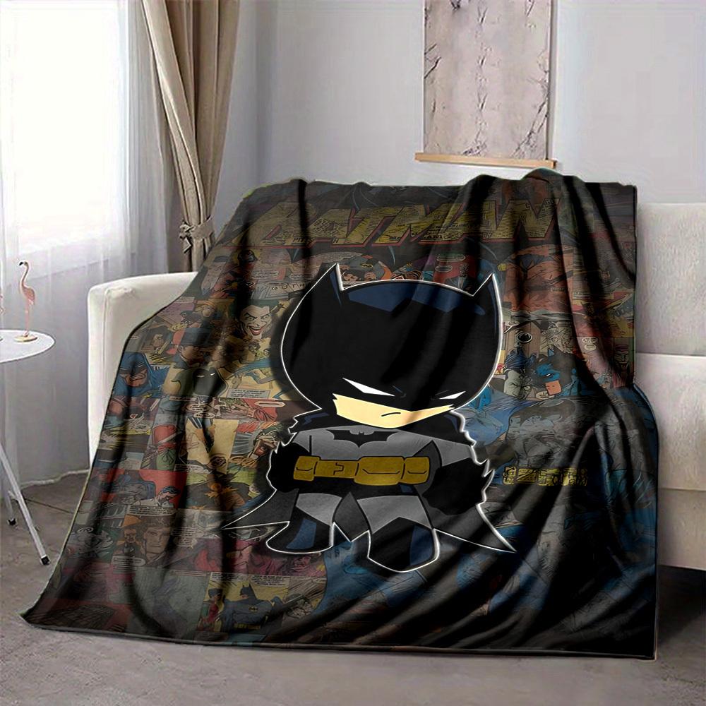 1pc Batman Flannel Throw Blanket Lightweight Soft Warm All Season Blanket for Sofa, Bed, Travel, Camping L1024172