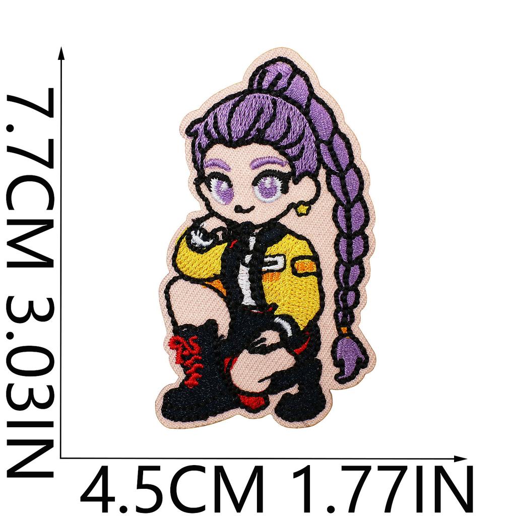 Cartoon Girl Embroidery Cloth Sticker Devil Computer Embroidery Label Colored Love Patch Sticker Blue And Black Crow Chapter Boy Ironing