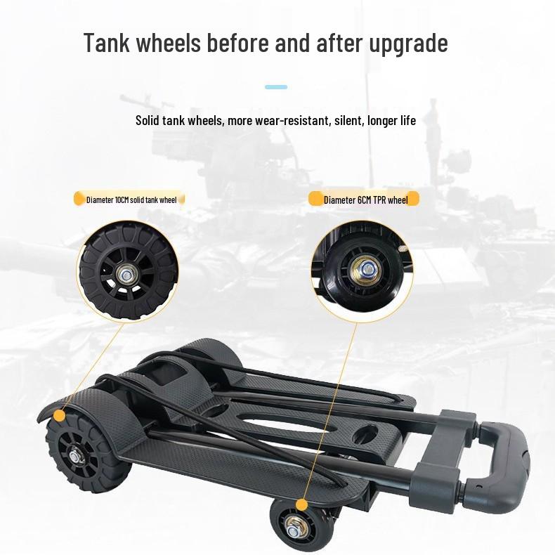 Compact Foldable Trolley: Portable Handcart for Supermarket Shopping and Luggage Transport