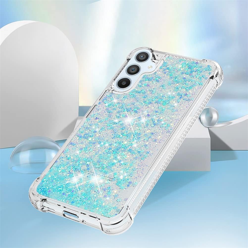 Compatible with Samsung Galaxy A54 5G Case Glitter Cute Clear Phone Case Floating Quicksand Shockproof Protective Bumper Soft TPU Case for Samsung