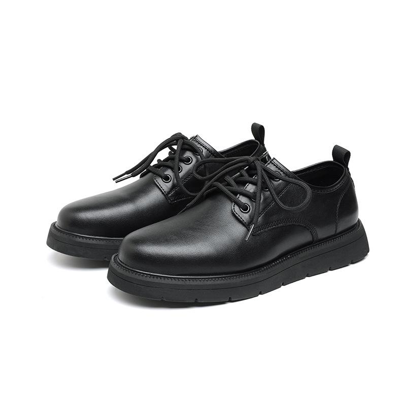Leather Shoes Men'S Trend Versatile Handsome Shoes Casual Youth British Black Round Head Small Leather Shoes 86269-T