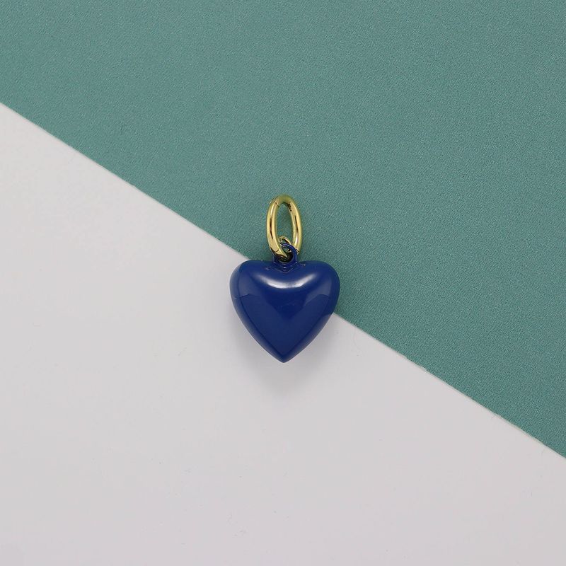 Colorful Hearts American Niche Ra Enamel Heart Moon Pendant Necklace for Women, Versatile and Fashionable