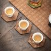 Hexagonal Tea Cup Insulated Mat Tie-Dye Fabric Teacup Holder Classic Table Mat  Tea Room