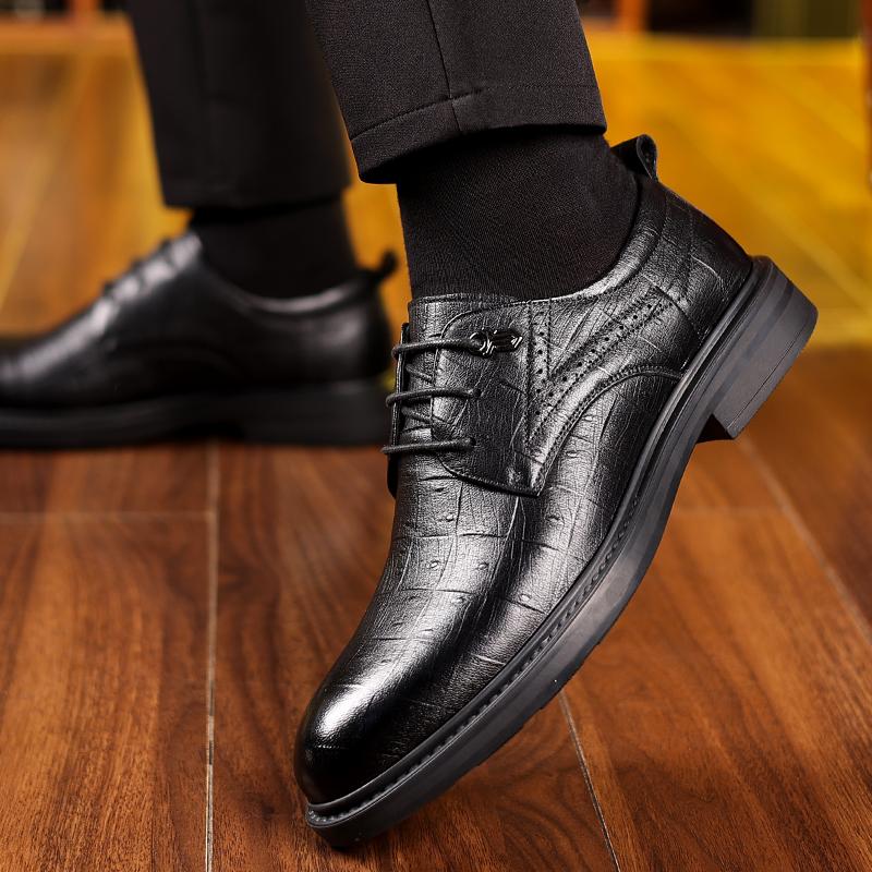 Herrskor för alla säsonger Läder Casual Bekväma Att Bära För Dagligt Bruk Slitstarkt Material Med God Kvalitet