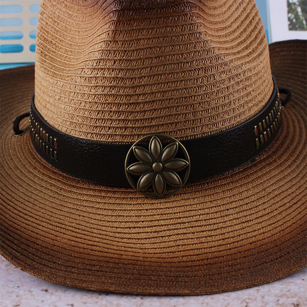Buy Retro Cowboy Hat Big Brim Straw Hat 