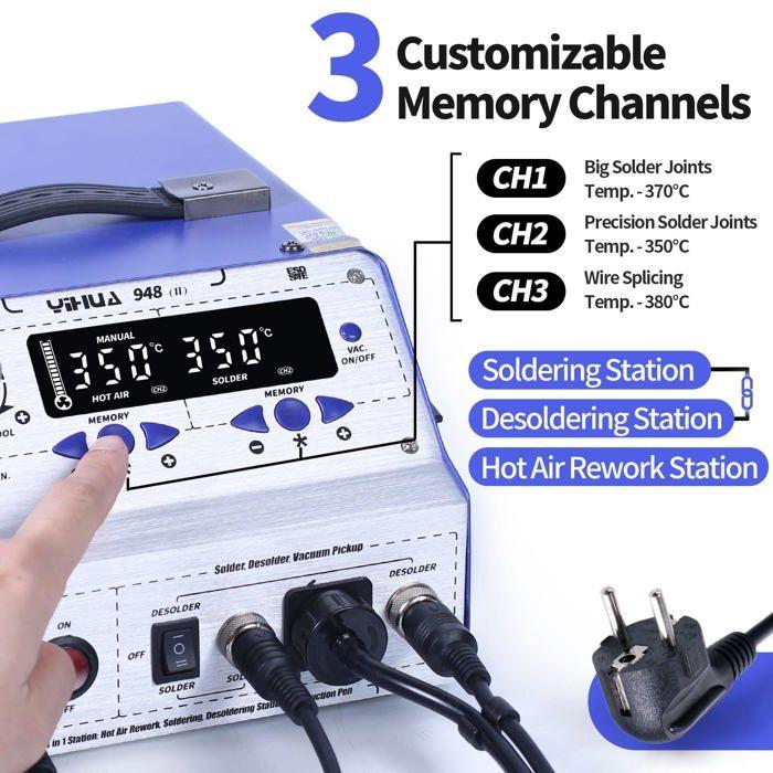Fer à souder - Yihua - 948-II - 4-en-1 - Température réglable - Garantie 12 mois