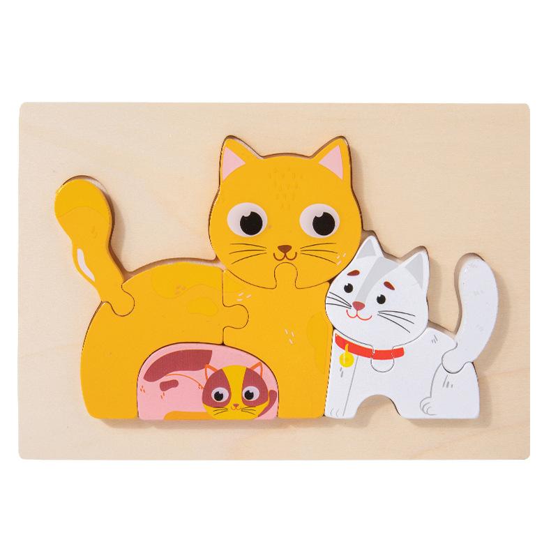 Wooden Animal Stereo Puzzle Children'S Puzzle Early Education Toys