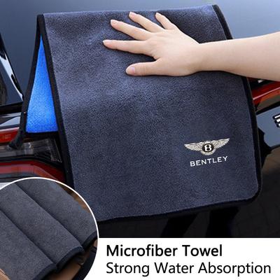 Car Bentley LOGO Durable Suede Fleece Microfiber Wash Sucking Absorbent Cotton Towel Cleaning Drying Rag Cloth Accessories