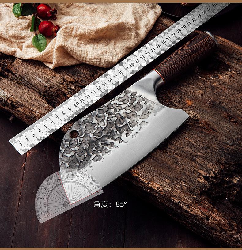 Forged Kitchen Knives Chopper Set FullTang Hand Made Chef Knife Professional Meat Cleaver Steel Wrapped Around Solid Wood Handle