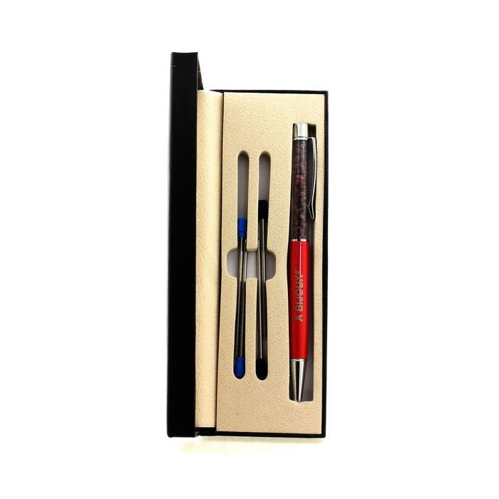 Pierres et Minéraux. Stylo minéraux Rubis brut Madagascar. Couleur Rouge.