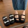 2025 spring new muffin thick-soled heightening slippers women's summer wear sandals small fashion popular cool slippers