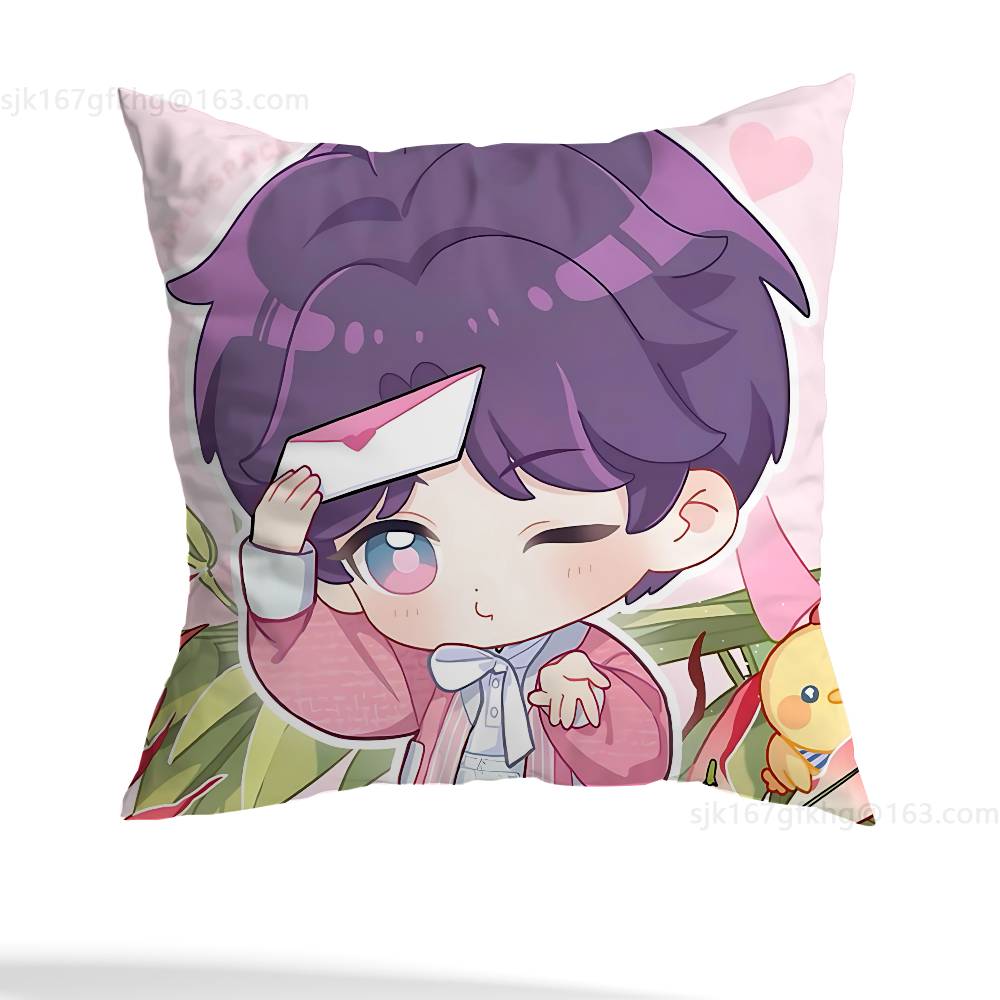Love And Deepspace Pillow Case Square Double-Sided Printing Short Plush Sofa Cushion Cover Bedroom Bedside Pillow
