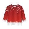 Christmas Day Print Tops For Youth Girls 4-11 Years Round Neck 3/4 Sleeves T-Shirts Trendy Tops Outfit Tees