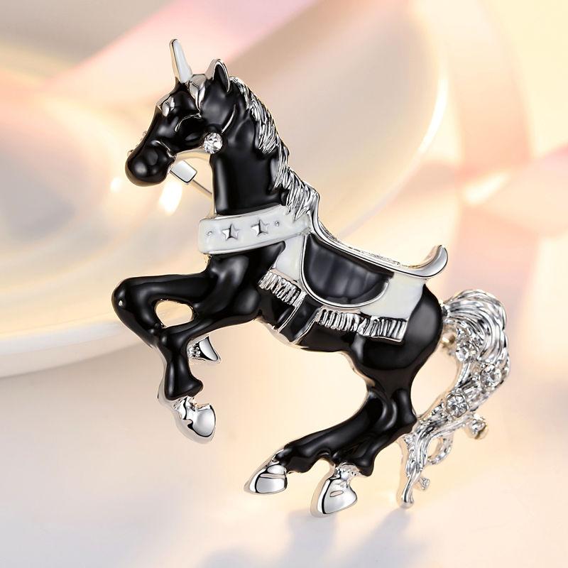 

Креативный дизайн бренда, окрашенная эмалью, брошь в виде лошади, животное, троянская булавка, женщина, ребенок, аксессуары, броши, подарок