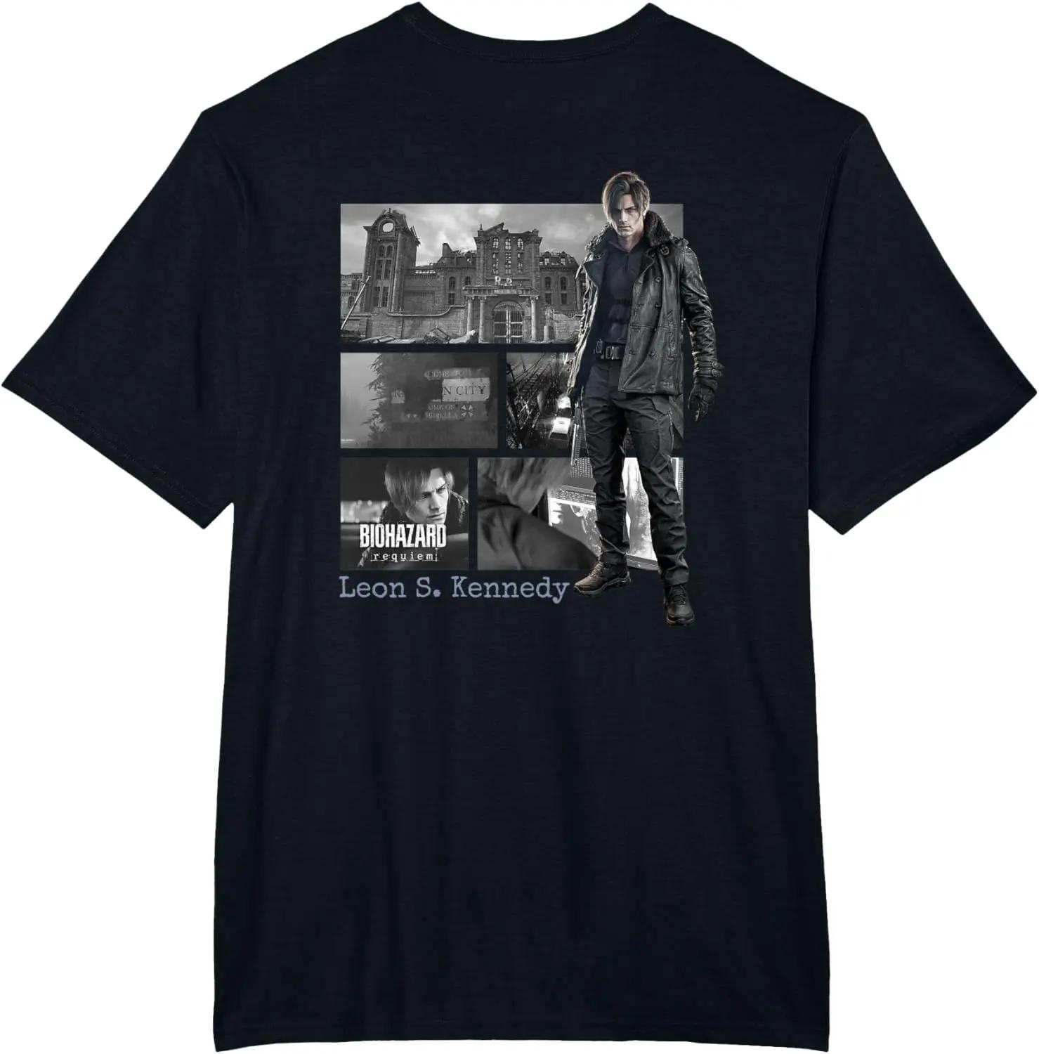 

2026 Новая футболка Resident Evil Requiem Leon BP Удобная унисекс Высокое качество Оверсайз Повседневная хлопковая футболка Мужская Женская футболка ... S разноцветный