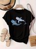 Unisexs Crew Neck Short Sleeve Casual Tee Celestial Whale With Star Constellation Print Daily Summer Top