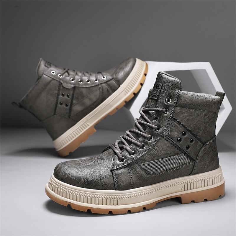 WinterBoots Men Casual High Top Shoes Sneakers Motorcycle Roman Ankle Boots Men British Style Outdoor Sneakers Punk Botas Hombre