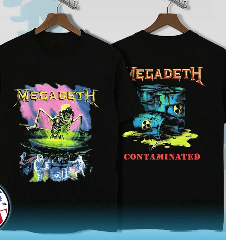 

Megadeth Contaminated Tour 1989 Футболка мужская Хлопок Gifl Футболка L