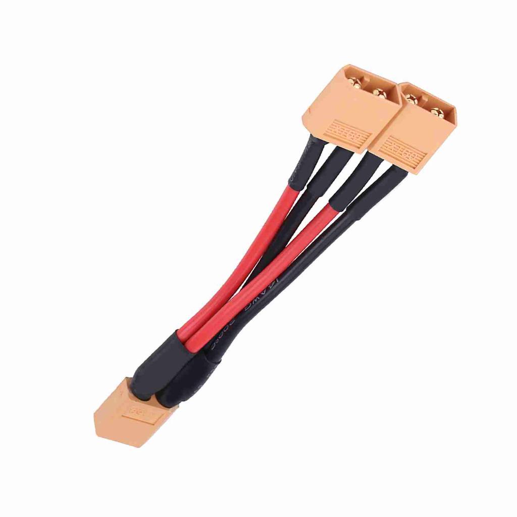 XT60 Parallel Battery Pack Connector Adapter 14AWG Cable for RC Lipo 1 Female To 2 Male