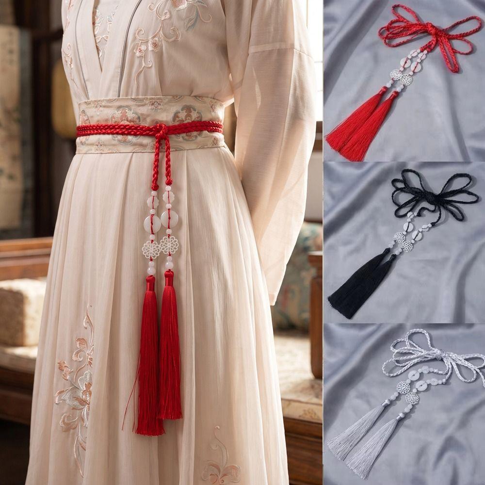 Chinese Style Hanfu Waist Tie Belt Antique Style Tassel Waist Cord Hanfu Accessories