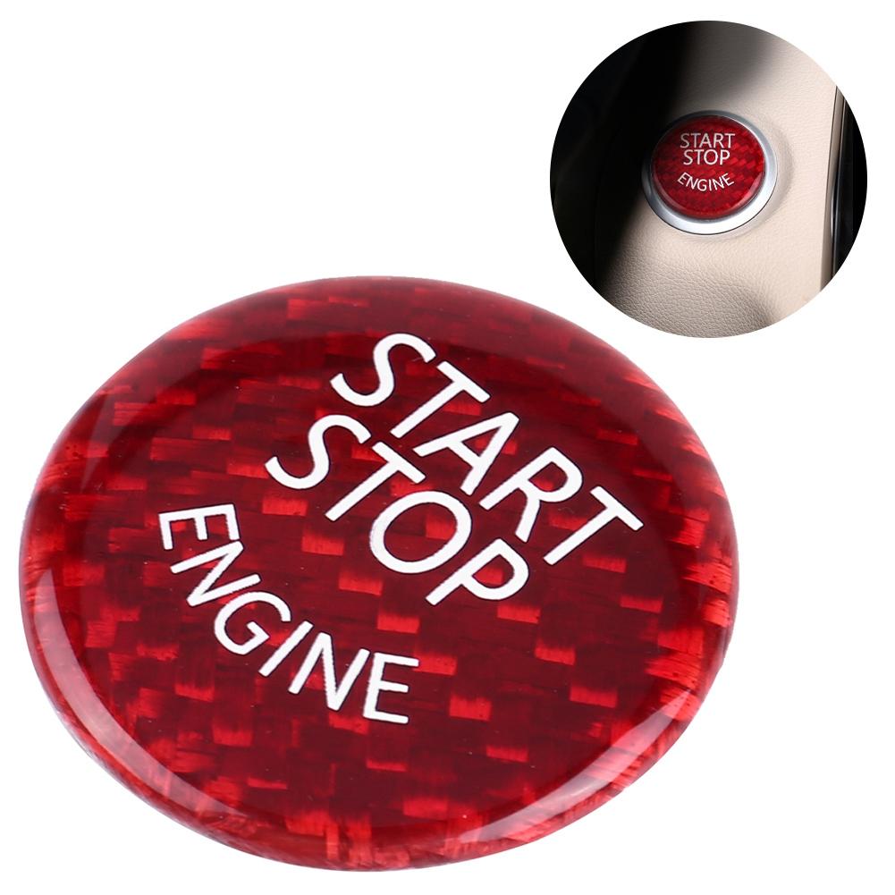 Red Carbon Fiber Car Engine Start Stop Button Switch Cover For BMW 1 7 Series X1 X3 X6