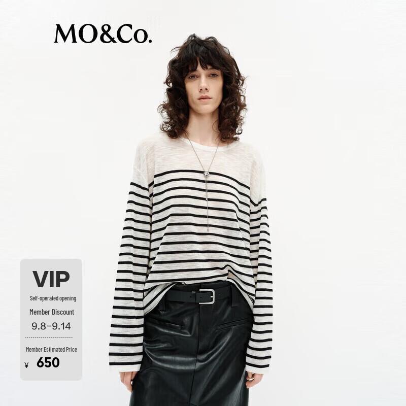 

MO&Co. Женский полосатый вязаный свитер из смесовой шерсти M (165)