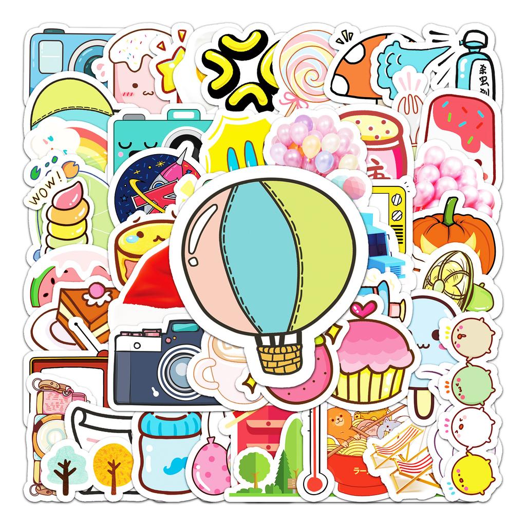 51 Small Fresh Waterproof Personality Cartoon Trolley Case Suitcase Scooter Tablet Computer Car Decoration Stickers