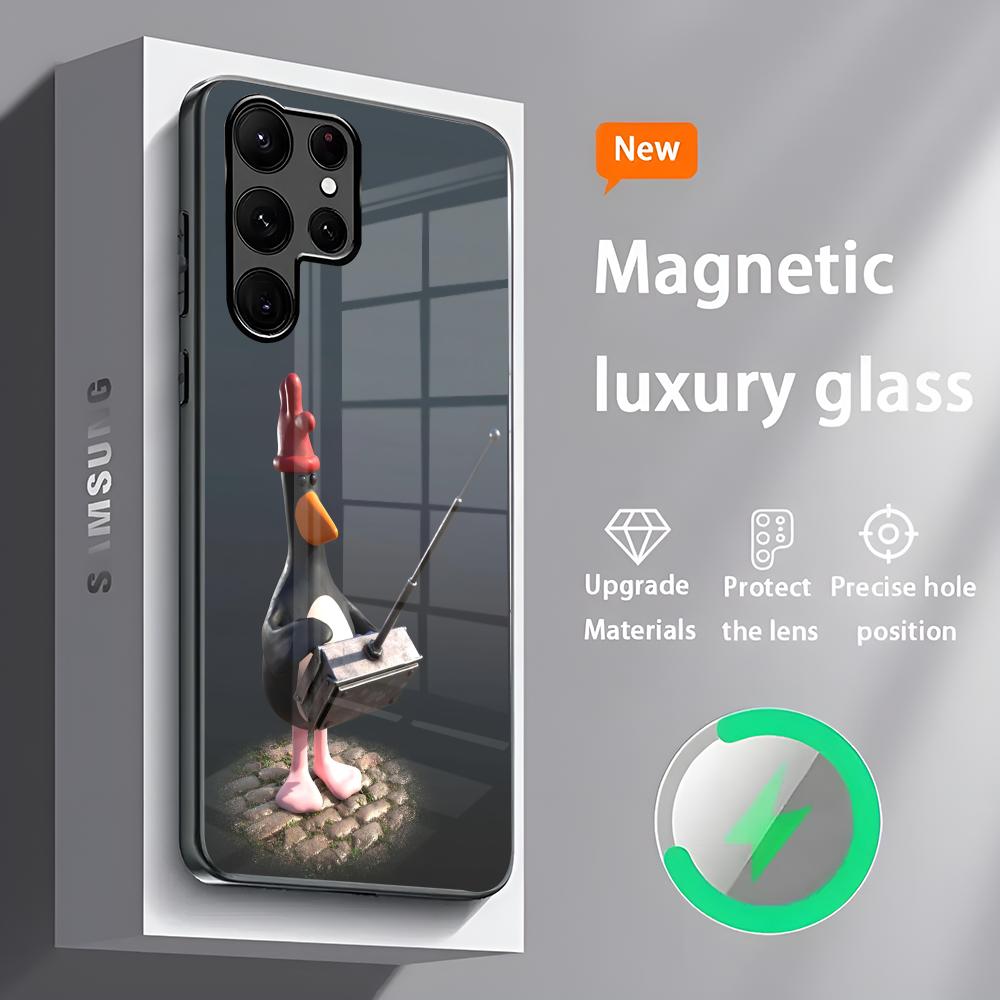 F-Feathers McGraw-w Phone Case S24 Ultra Cases Celulares For Samsung S24 S23 S22 S21 S20 Plus Ultra Note20 Glass Magnetic Phone Samsung S24 Ultra