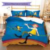Pippi Longstocking Pattern Bedding,Quilt Set Quilt Cover Pillowcase Home Birthday Gift (1 * Duvet Cover + 2 * Pillowcase, Without Core)