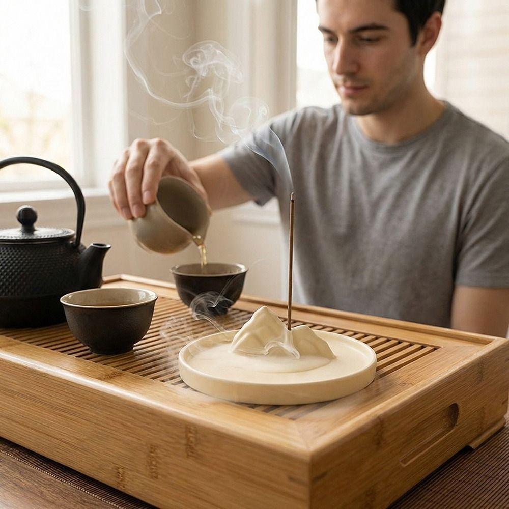 Smooth Surface Incense Stick Holder Round Incense Burning Tray  Home Decoration